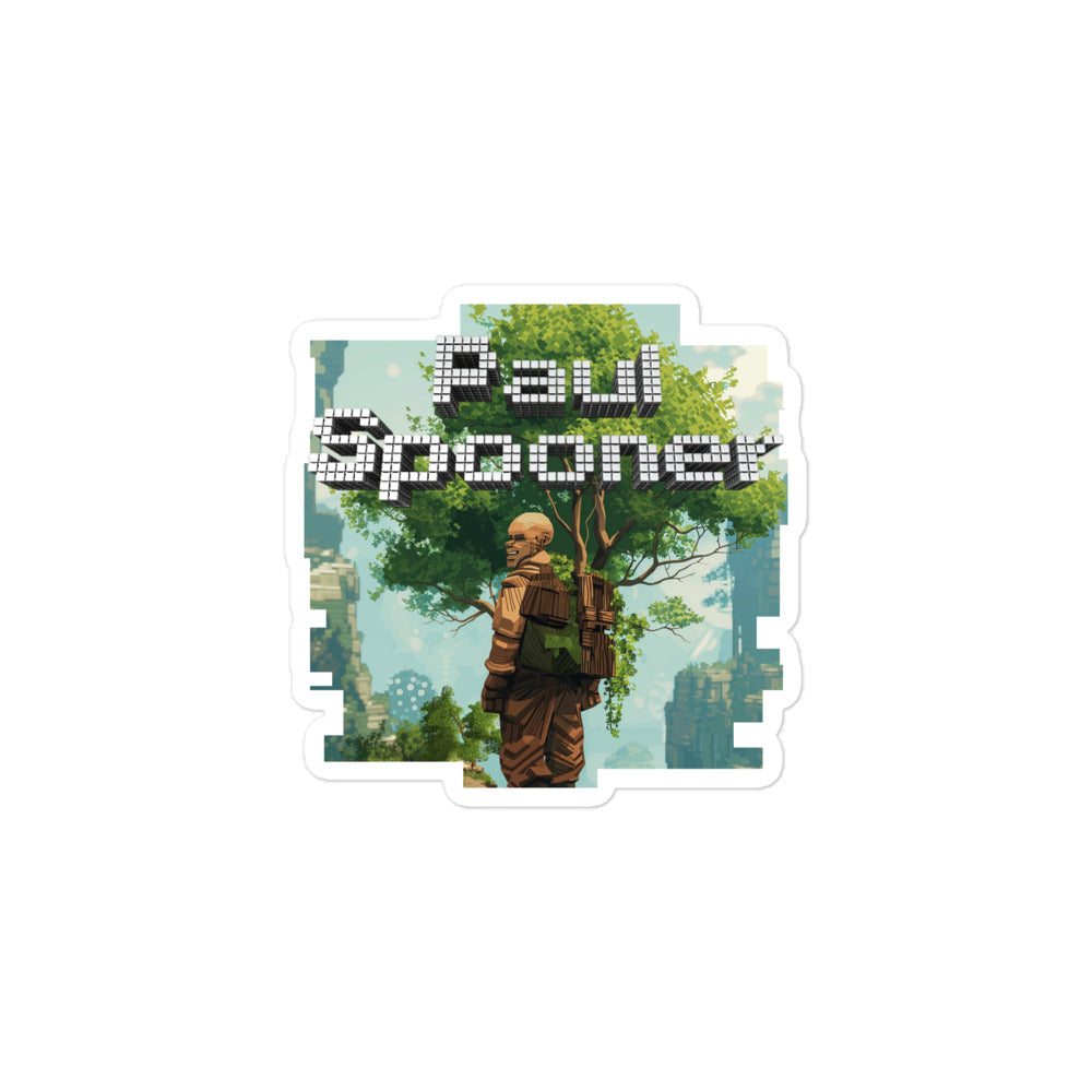 Paul Spooner Voxel Tree Game Designer Bubble-free stickers, Minecraft Bald Boy Keloğlan