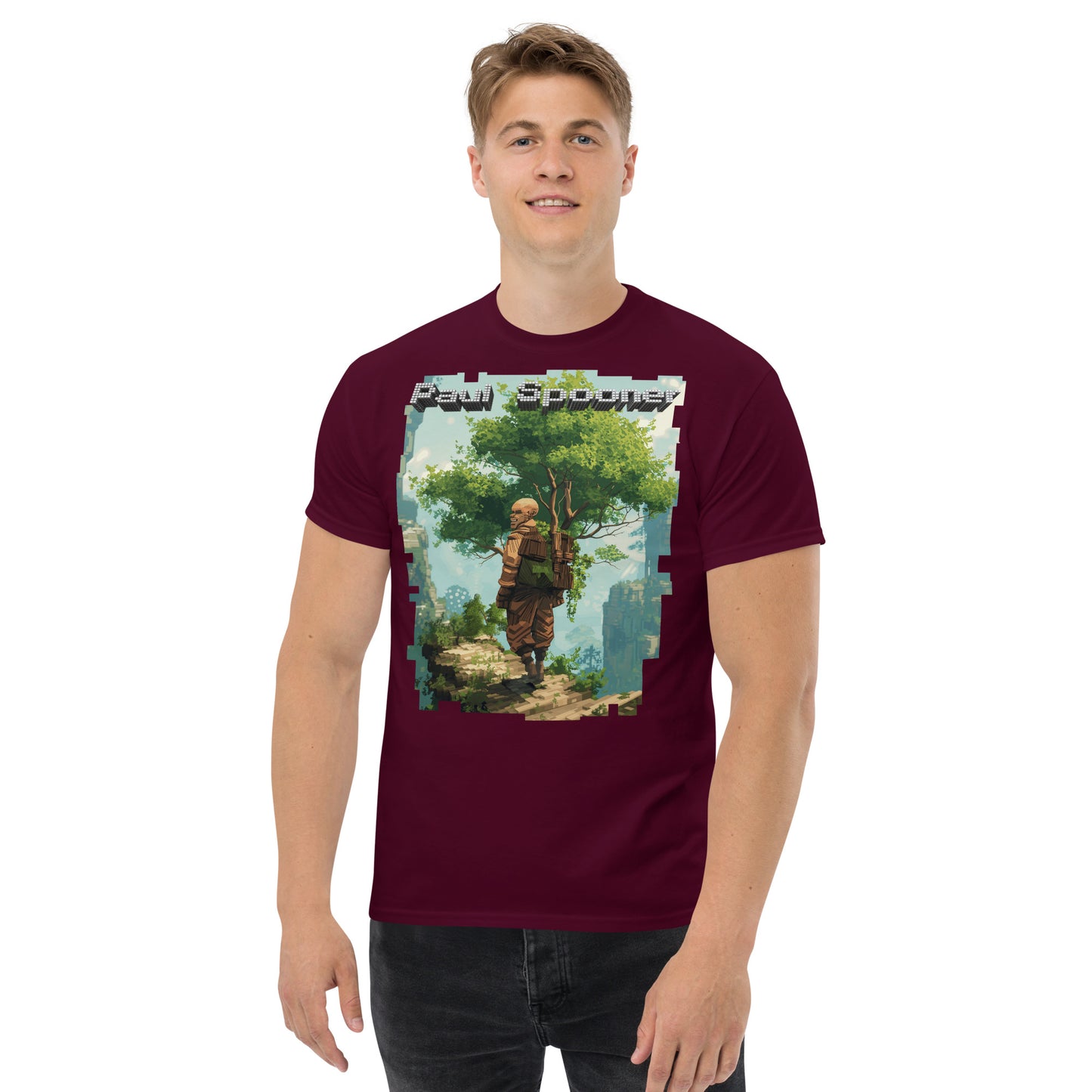 Paul Spooner Voxel Tree Game Designer Tee Shirt, Minecraft Bald Boy Keloğlan