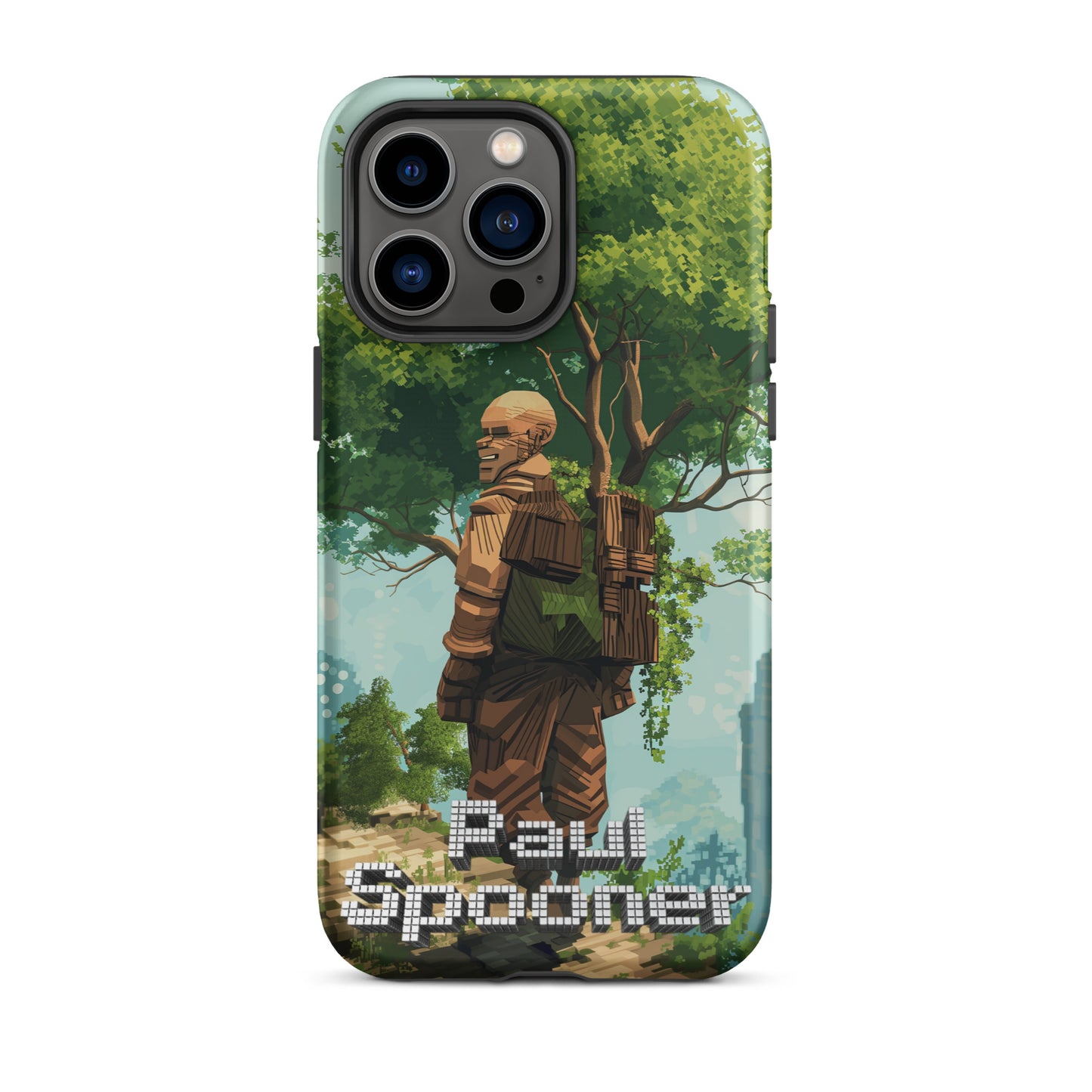 Paul Spooner Voxel Tree Game Designer Tough Case for iPhone®, Minecraft Bald Boy Keloğlan