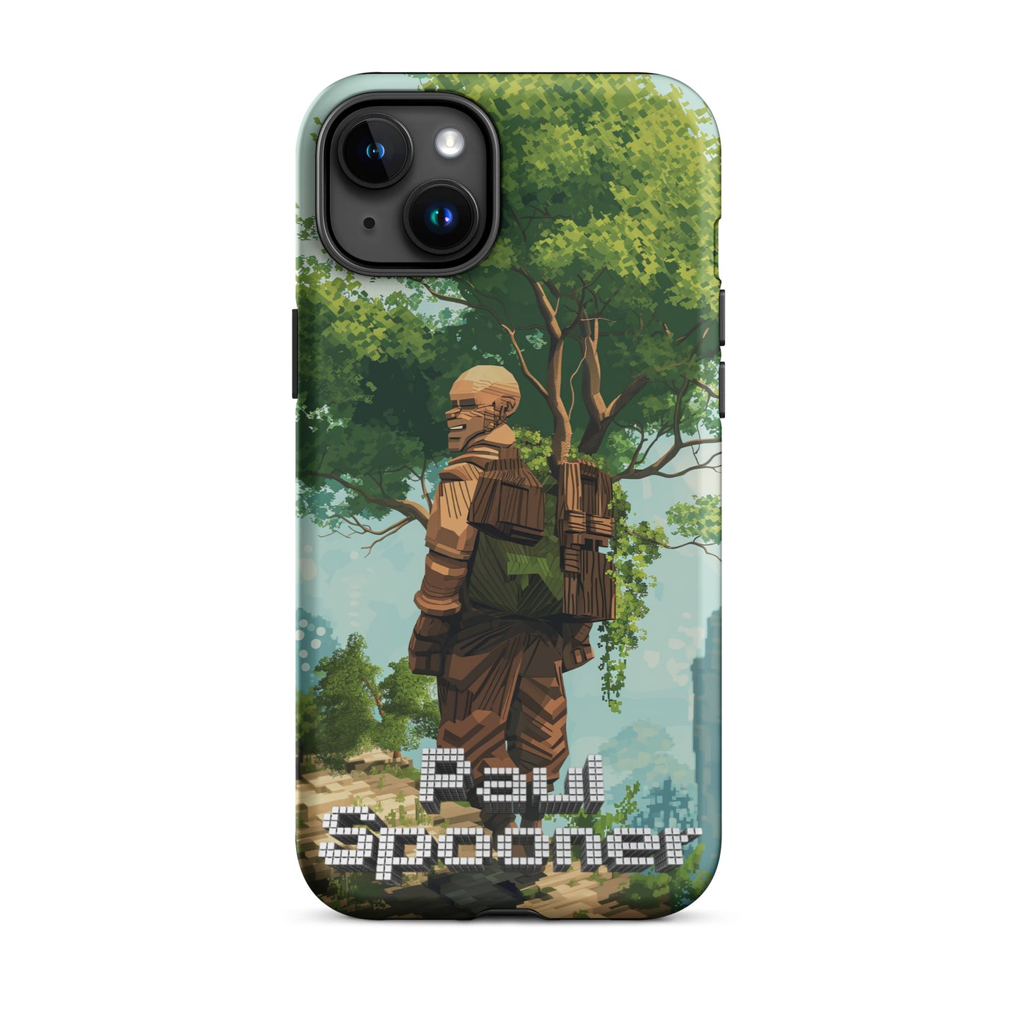 Paul Spooner Voxel Tree Game Designer Tough Case for iPhone®, Minecraft Bald Boy Keloğlan